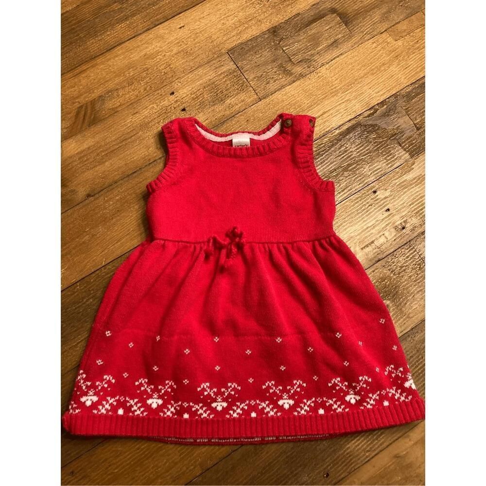 Carters girls 18 months Christmas holiday red dress sleeveless